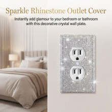 (White, AL C002) Diamond Sticker for US Switch Plate, Durable PVC Decor