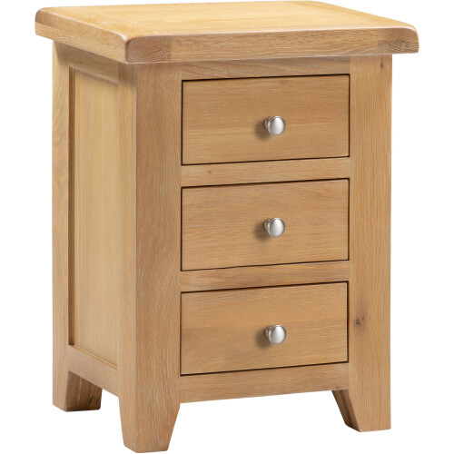 Seconique Windsor 3 Drawer Bedside - Natural Oak 1