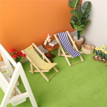 4 Piezas de Accesorios de Muebles en Miniatura, Sillas de Playa de Madera (Rojo, Azul, Amarillo, Verde), Modelo en Miniatura, Adecuado para Bricolaje