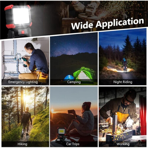 LED Rechargeable Work Light with Clamp, 2100LM Super Bright COB Magnetic Work Light with 3 Light Modes, for BBQ Workshop