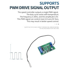 12V 24V 48V 10A PWM Fan Temperature Control Monitor Temp 2-4wire Chassis Cabinet Fan Speed Governor Controller