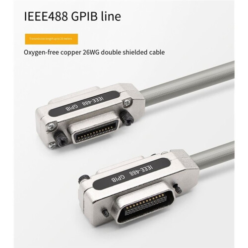 Shielded GPIB Cable IEEE-488 Cable W/ Stackable GPIB Connectors 2M GPIB Cord Cable 1
