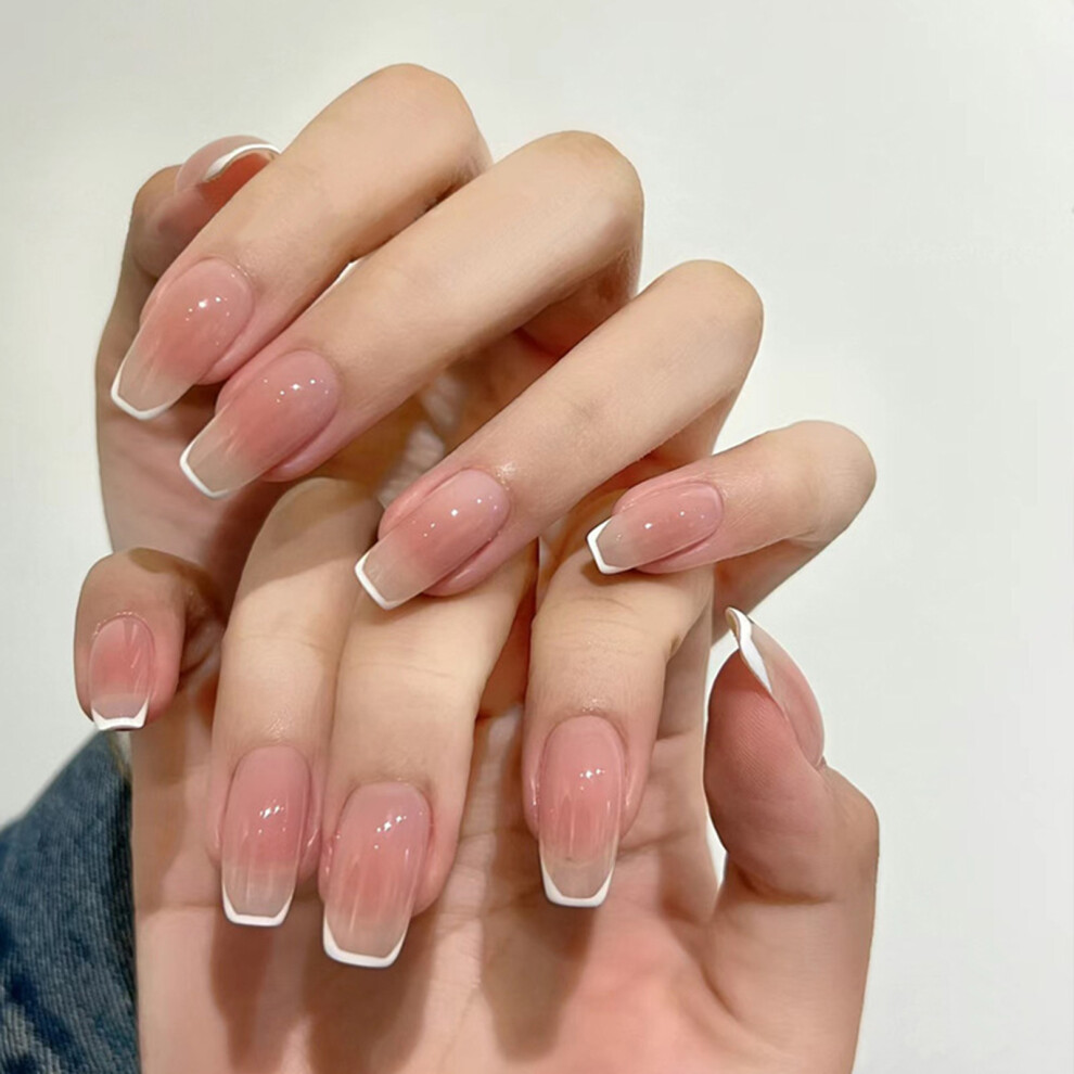 Creation-3C (Standard) Natural Fake Nails - Nude Blush, Unbreakable, Mid-Length