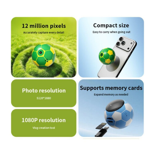 1080P HD Draagbare Duimcamera Draagbare CCD-Camera Buiten Voetbalvorm Video Camcorder Camera D 2