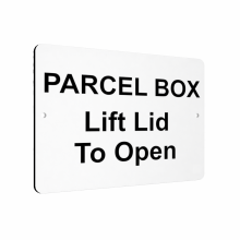 B011 PARCEL BOX Lift Lid To Open Door Ofice Aluminium Composite Sign Plaque
