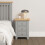 Seconique Windsor 3 Drawer Bedside - Pebble Grey/Oak 1