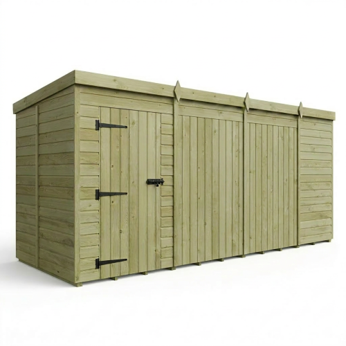 15 x 5 Pent Shed Tanalised (Single Door, No Windows) 1