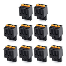 10 Stück 2EDGKD5,08 mm Schnellanschlussstecker, Lötfrei, Schwarz, 3P
