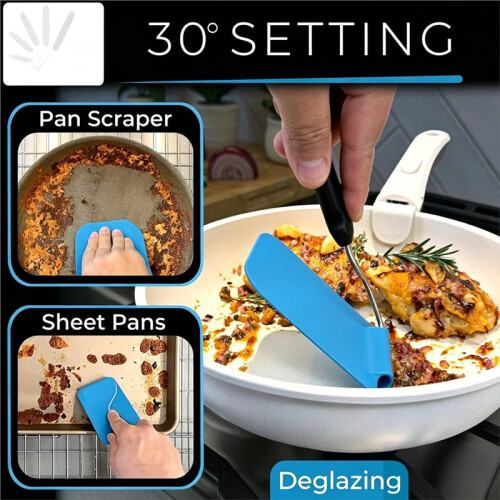 Silicone Spatula Set Multi-Functional Adjustable Angle Spatula Turner for Pancake, Fish, Burger, Swappable Spatula Heads 2