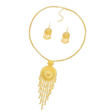 Stunning Alloy Fringe Jewelry Set Necklace And Earrings For-D