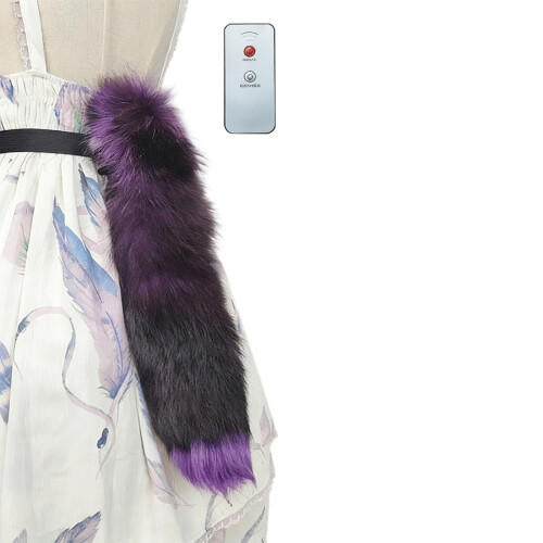 Furry Remote Operated Foxes Tail Accessory Adjustable-Black p