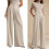 Stylish Solid Color Work Pants Comfortable High Waist-Apricot M 4