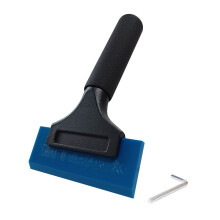 Blå Gummiskrapa med Metallhandtag för Rengöring Av Bilfönster och Isborttagning