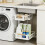 Space Saving Under Sink Shelf Unit with Slide Out Trays &-White 8