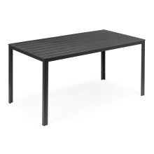 Polywood 6-Sitzer-Gartentisch mit Terrassenmöbeln, grau