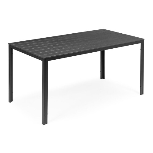 Polywood 6-Sitzer-Gartentisch mit Terrassenmöbeln, grau