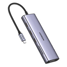 UGREEN Adapter USB-C 10 w 1 na USB-A/HDMI/VGA/RJ45/SD7TF/AUX 3,5 mm/PD
