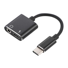 Sulihua Adapter Opladning Og Hovedtelefon 2 I 1 Type-C Til 3,5 mm Aux Lyd USB C Kabel