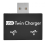 USB 2.0 Han til 2 Port Dual USB Oplader Adapter Konverter Hub (Sort) 4