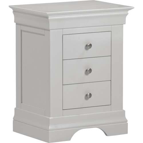 Seconique Bordeaux 3 Drawer Bedside - Pebble Grey 1