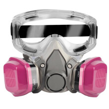 Reusable Half Facepiece 6200 - Respirator Mask with Safety Goggles for Dust, Fumes