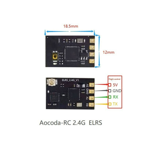 Receptor ELRS 2.4G com Protocolo CRSF, 500mW, 20dBm, Conector de Antena IPEX1 para Drones de Corrida FPV 1