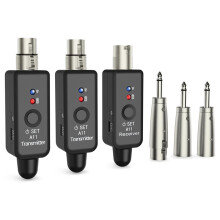 A11 Draadloze XLR-Zender en -Ontvanger 2,4 GHz, Draadloze Microfoonset voor Dynamische Microfoons, Audiomixer, PA-Systeem