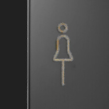 Mand Kvinde Metal Vægskilt Toilet Dørskilt Badeværelsesetiket Toilet Skilttavle - Plaques Skilte Sølv