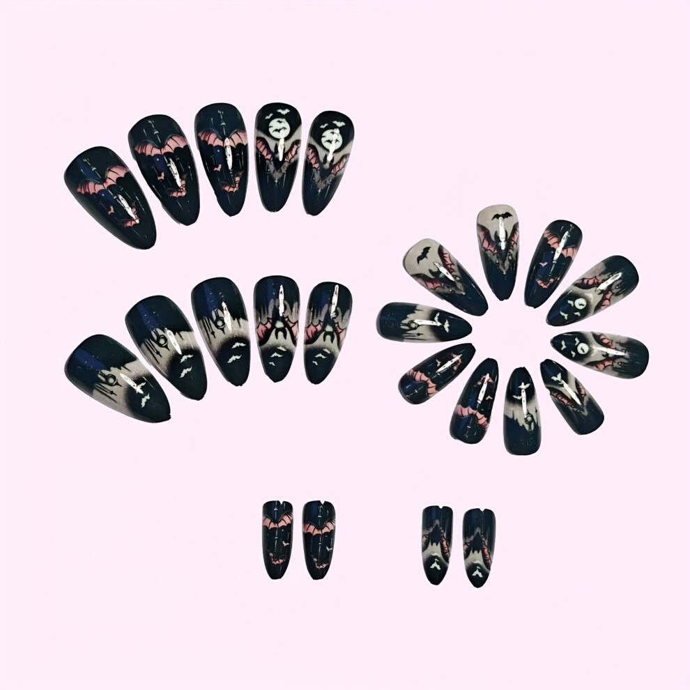 Phui-Pet-Supplies 24Pcs Halloween Press-On Nails For Women