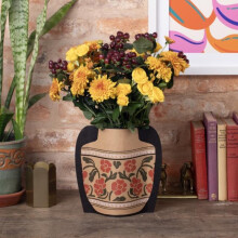 Cardboard Vase Sleeve Red Floral Other Book