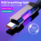 Καλώδιο γρήγορης φόρτισης RGB 2m 120W 6A Καλώδιο φόρτισης USB σε Type-C με φωτισμό περιβάλ 3