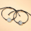 Βραχιόλια για ζευγάρια, 2 τεμάχια Fashion Sun Moon Lovers Time Gem Luminous Versatile Χειροποίητο Βρα 5
