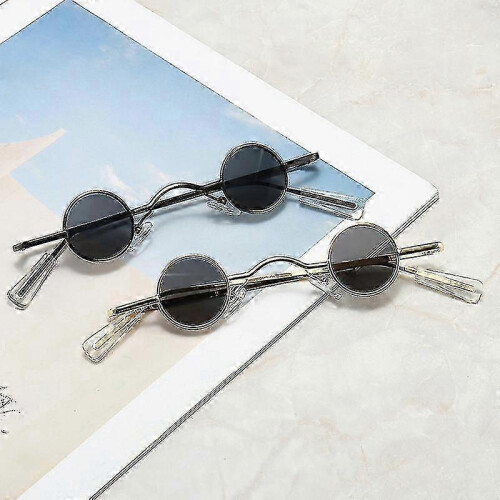 Γυαλιά ηλίου Retro Mini Round Men's Metal Frame Small Round Frame - μαύρα 2025 1