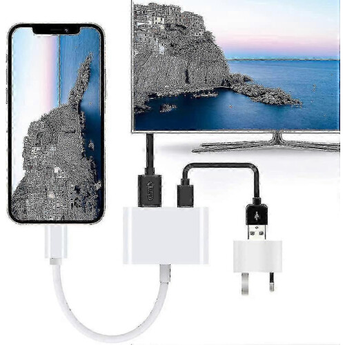 Προσαρμογέας HDMI συμβατός με iPhone, Ψηφιακή υποδοχή AV Lightning σε HDMI 1080p, Συγχρονισμός ο 2