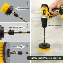 Cepillo de Taladro Eléctrico de 2/3,5/4'' para Limpiar el Baño, la Bañera, la Bañera, Herramientas de Limpieza para Taladro
