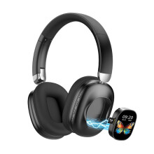 Wireless Headset with Removable Magnetic Touch Control LED Screen Noise Reduction Earphones for Sport Gaming A