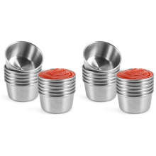 Miska do Zanurzania Sosu Ramekin Kubki na Sos Budyń Kubeczki na Przyprawy do Domowej Restauracji na Imprezę (Srebrne 24 Szt. 70 Ml)