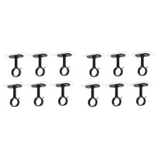 Paquete de 12 Soportes de Varilla para Montaje en Techo Sin Taladro, Autoadhesivos de Alta Resistencia, con Ganchos Ajustables para Colgar, Color
