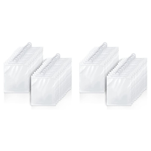 Sacos de Armazenamento Suspensos, Pacote com 48, Gancho , 10 X 12,5 Polegadas, Sacos Plásticos Transparentes para Sala de Aula, Biblioteca e
