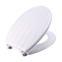 Universal Toilet Bathroom WC Easy Fit Including Fittings Wooden W/C New White