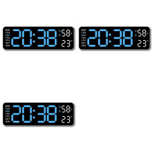 3X Large Digital Wall Clock Temperature and Humidity Week Display Electronic LED Table Alarm Clock 12/24H