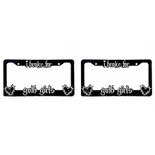 2X Freio de LicençA Decorativo com Moldura de Placa Preta para Meninas GóTicas Moldura de Placa AutomáTica PortáTil para Amantes de Carros
