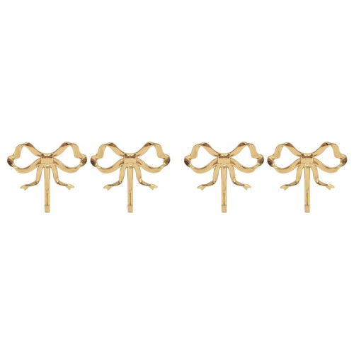 4PCS Decorative Bow Hanger Towel Hook Bow Shaped Hat Hooks Brass Bow Shaped Hat Hooks Hanging Towel Hook,Small
