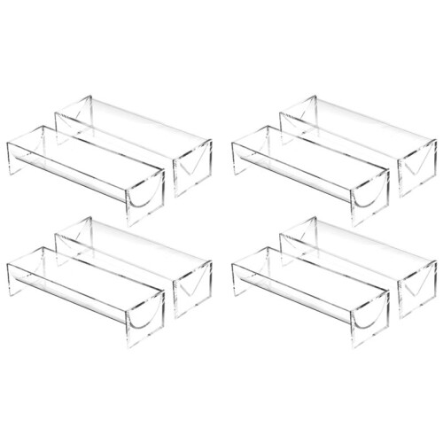 8 Pieces Clear Cracker Tray for Serving Rectangular Cracker Holder Acrylic Serving Tray Food Display Stands for Party