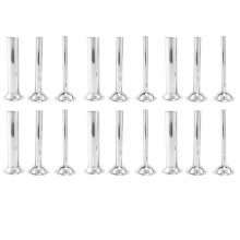 18Pcs Stainless Steel Sausage Stuffer Filling Tubes Funnels Nozzles Spare Parts Filler Tube, Base Diameter:58mm