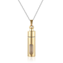 (Gold) Glass Perfume Pendant Necklace for Women