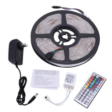 5M RGB 5050 Waterproof LED Strip light SMD 44 Key Remote 12V US Power Full Kit