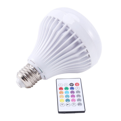 Wireless  LED Light Speaker Bulb RGB E27 12W Music Playing lamp Remote