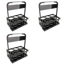 3X Cesta Dobrável para Transporte de Garrafas de Cerveja e Café para Piquenique Ao Ar Livre, Transporte Seguro e Fácil, Acomoda 6 Garrafas - Preto