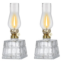 2X Kammaroljelampor Klassisk Vintage Oljelampa Lykta Vintage Oljelampor för Inomhusbruk Dekorativ Klar Orkan